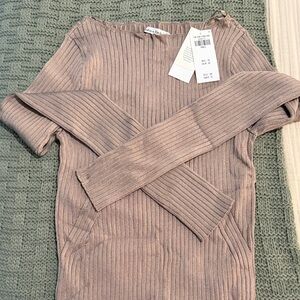 Abercrombie & Fitch Off-the-Shoulder Sweater - Taupe